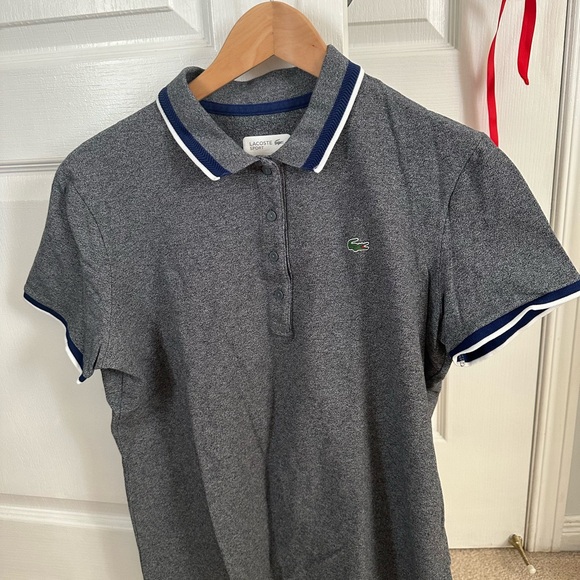 Lacoste Other - Lacoste Men's Polo Shirt - Dark Gray with Blue Accents